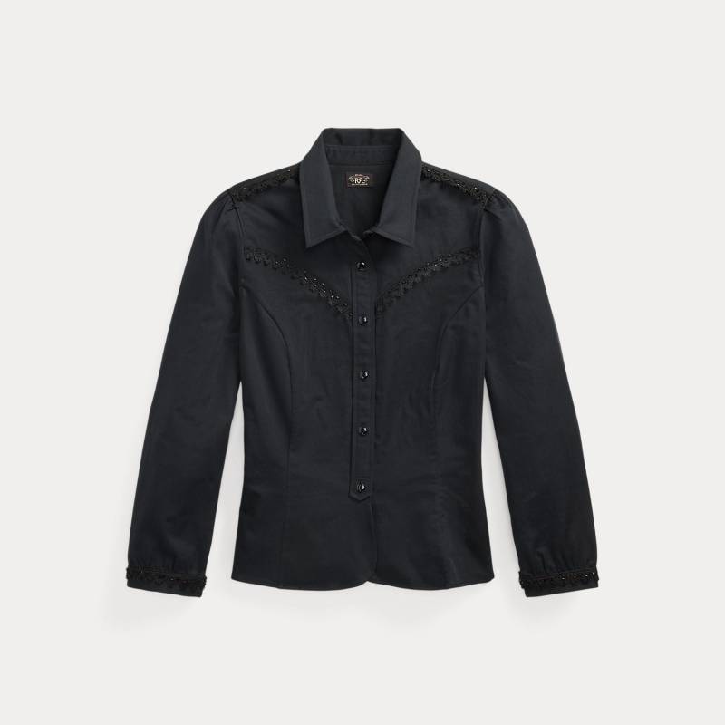 Bluse aus Atlas mit Perlen-Besatz von RRL