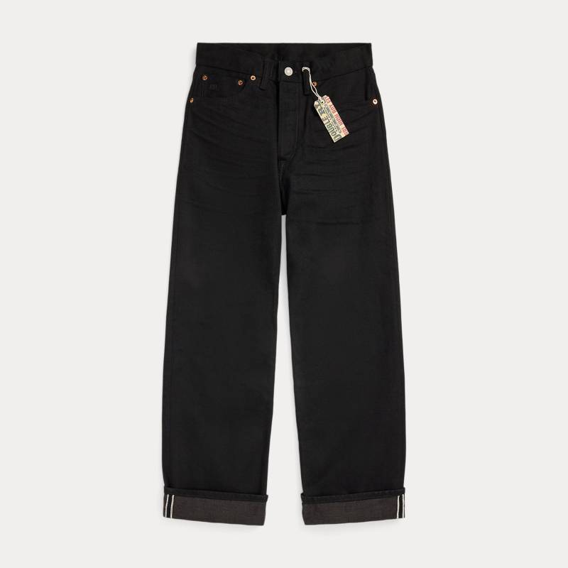Boy-Fit Selvedge-Jeans in Schwarz von RRL