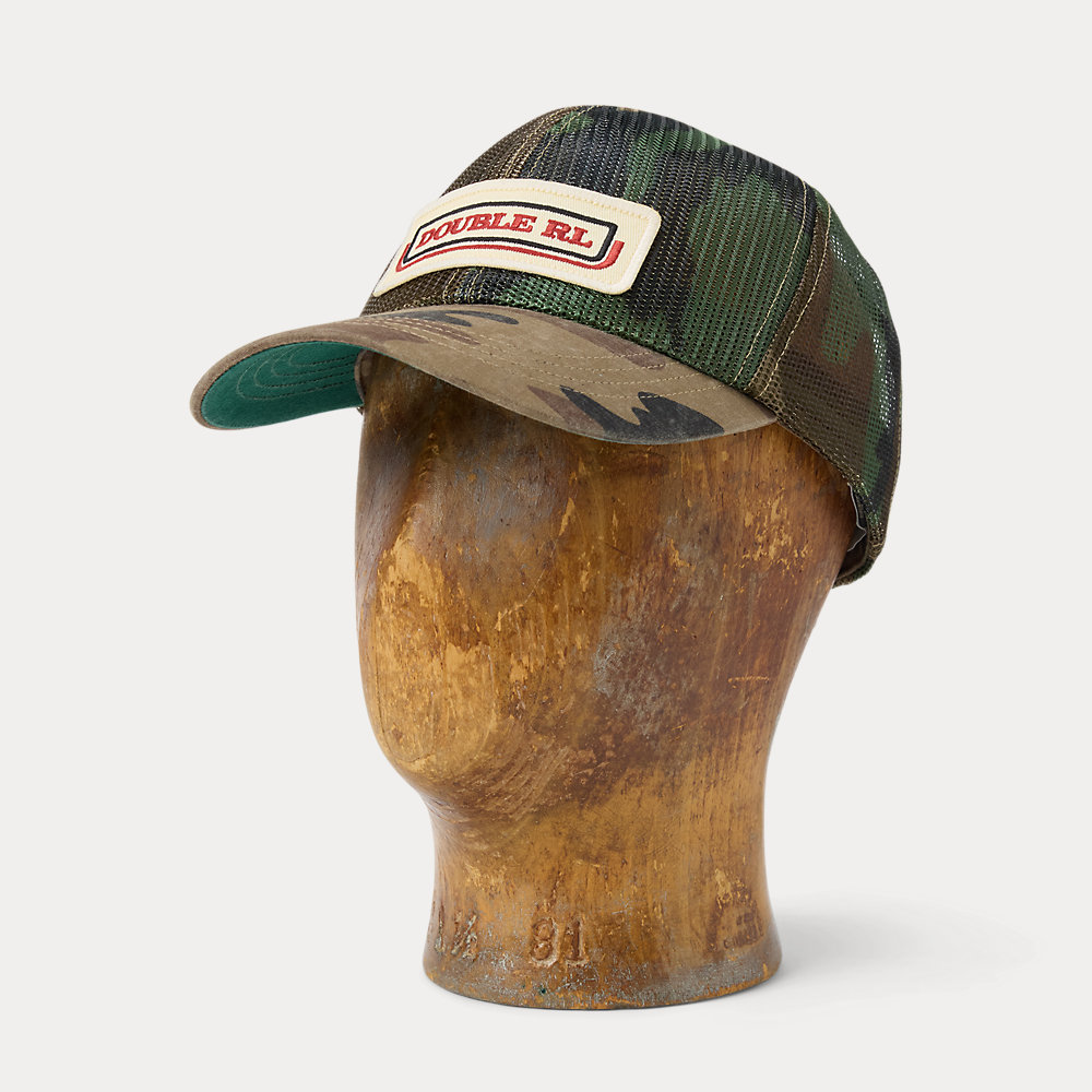Camouflage-Truckerkappe aus Mesh von RRL