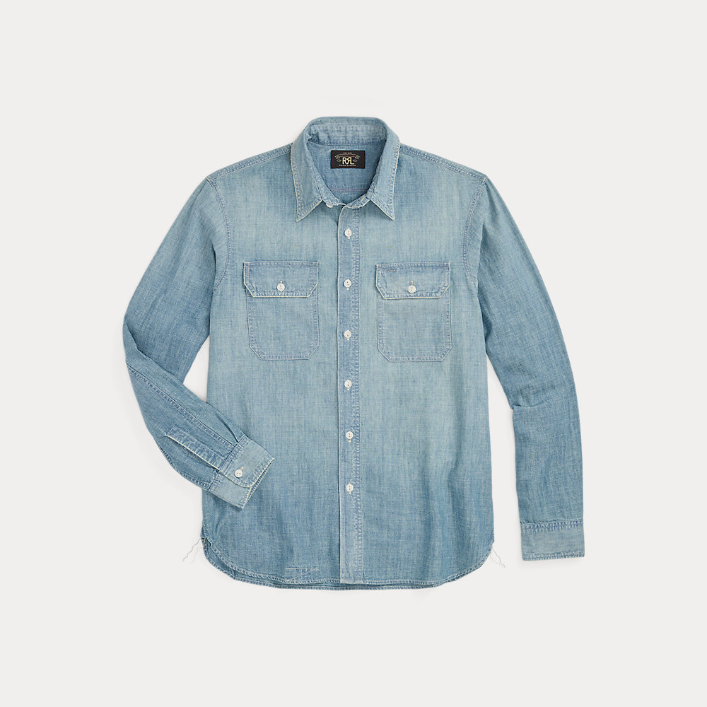 Chambray-Arbeitshemd in Indigo von RRL