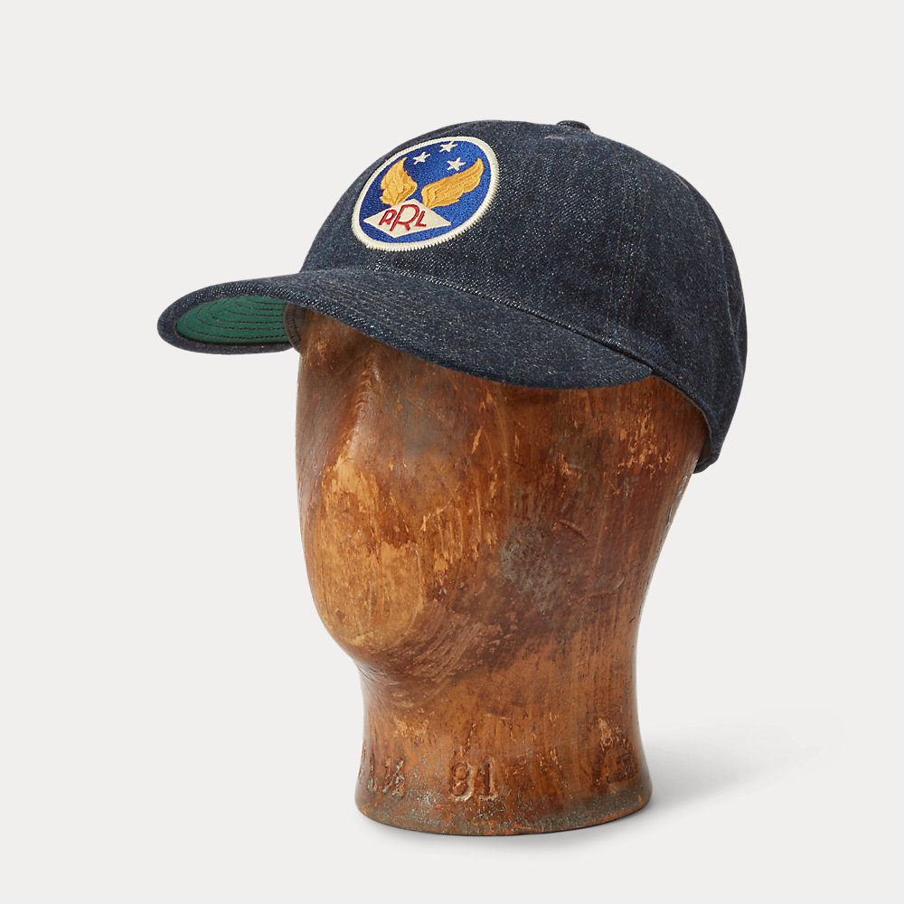 Denim-Baseballkappe mit Flügellogo von RRL