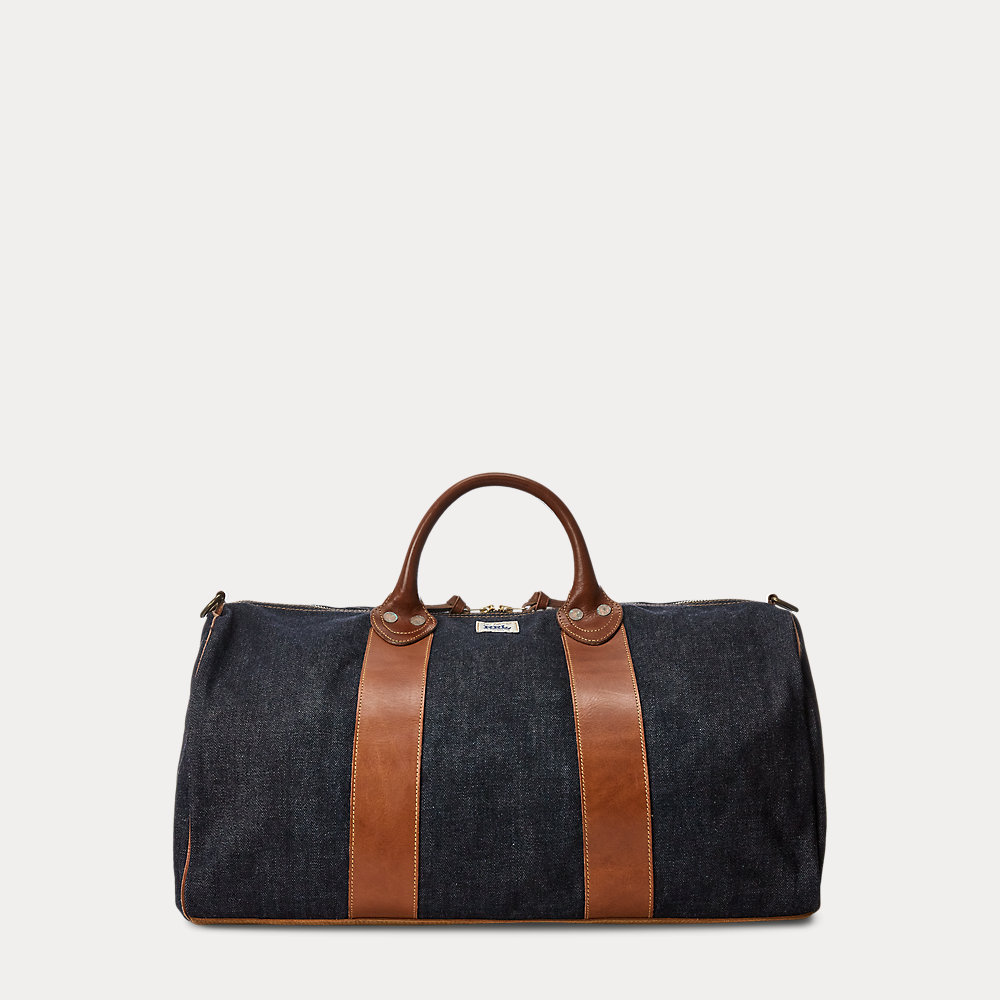 Denim-Reisetasche mit Lederbesatz von RRL