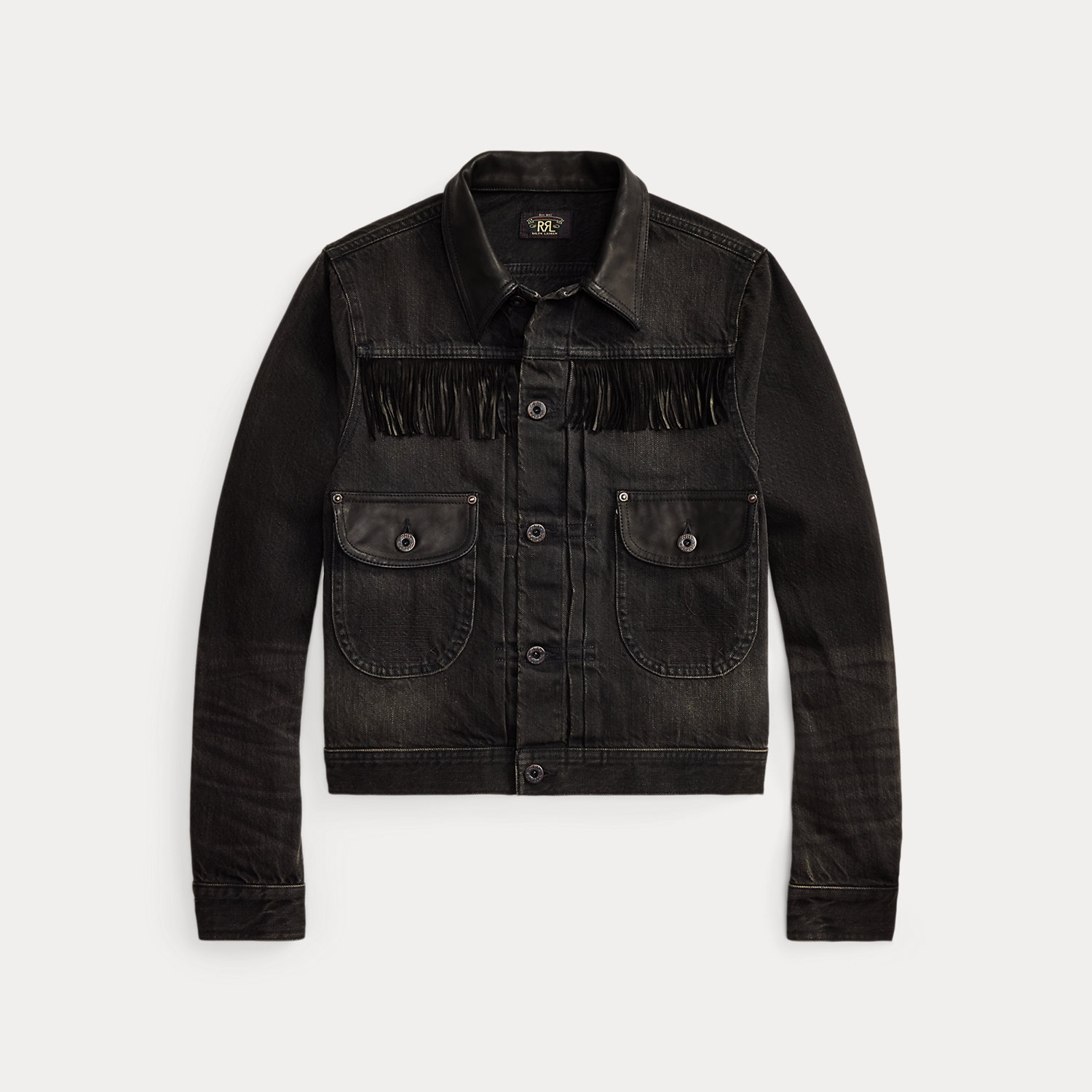 Denimjacke mit Wildlederbesatz von RRL