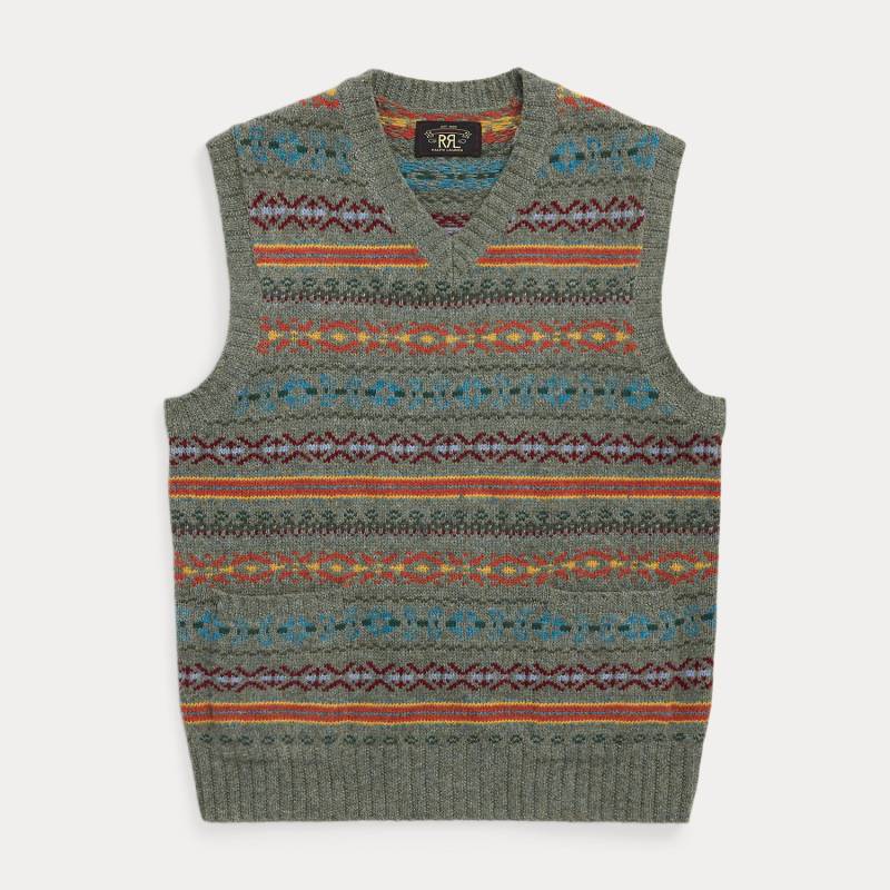 Fair-Isle-Pullunder aus Wollmischung von RRL