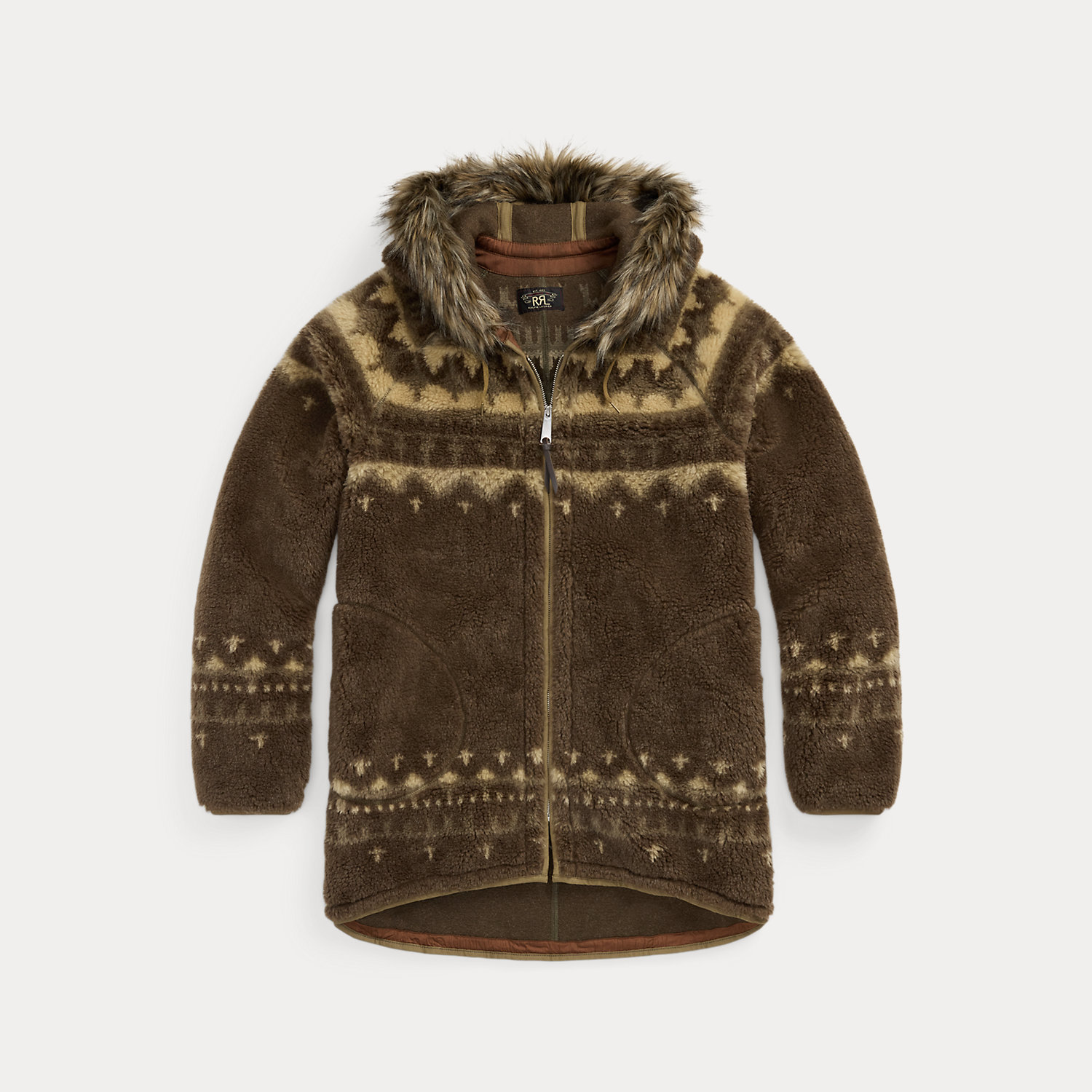 Fleecejacke mit Kunstpelzbesatz Fleecejacke mit Kunstpelzbesatz von RRL