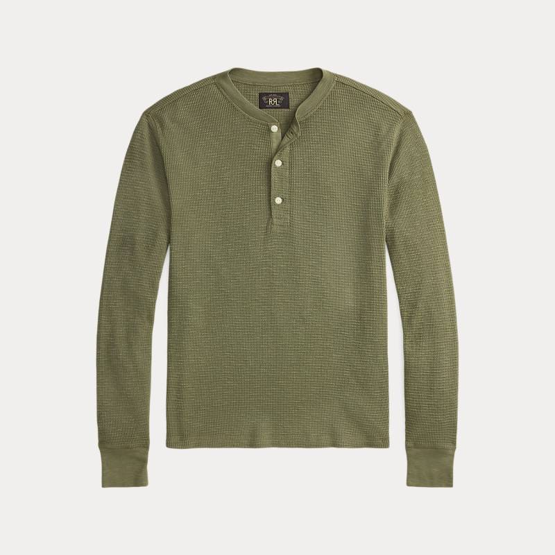 Gefärbtes Henley aus Waffelpiqué von RRL