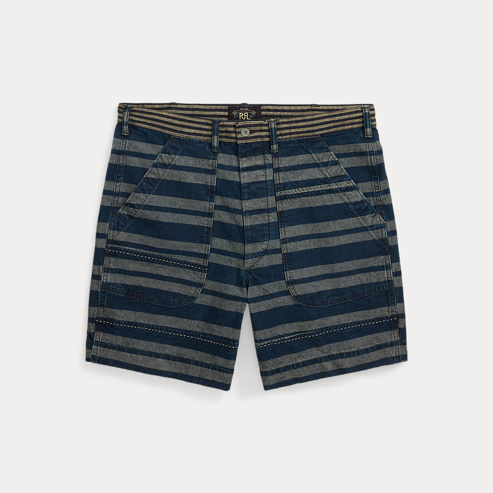Gestreifte Leinen-Baumwoll-Shorts Gestreifte Leinen-Baumwoll-Shorts von RRL