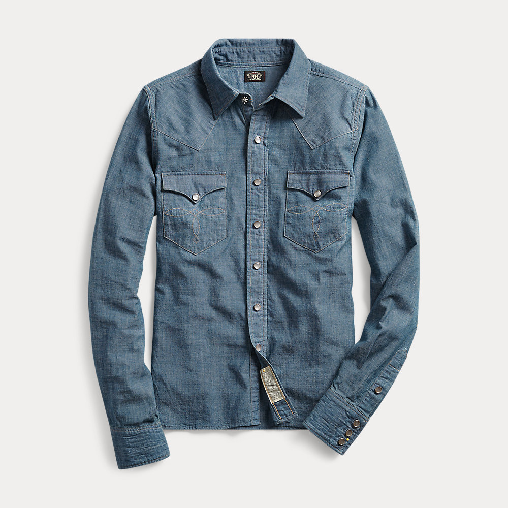 Indigo-Chambray-Westernhemd von RRL