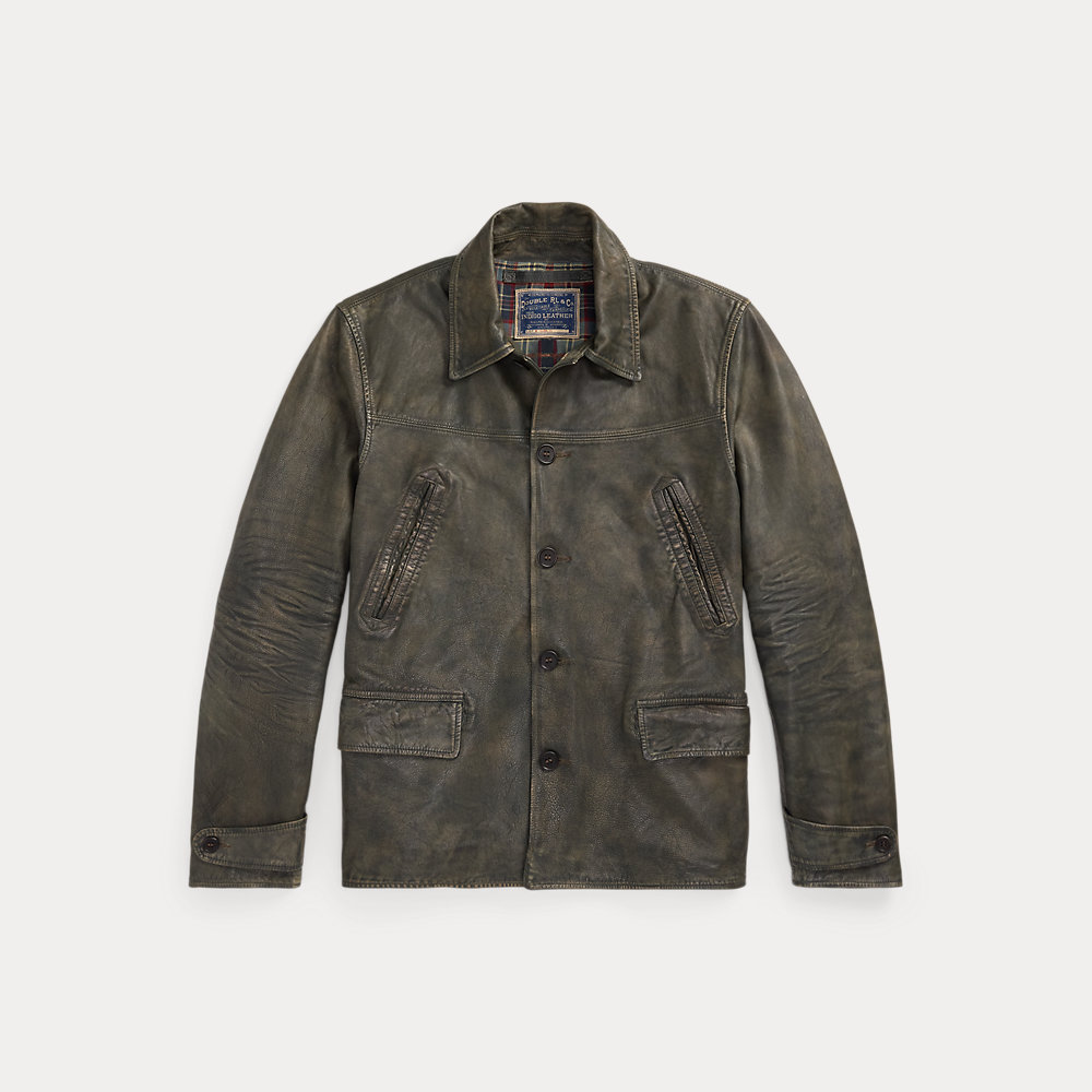 Indigogefärbte 3/4-Jacke aus Leder Indigogefärbte 3/4-Jacke aus Leder von RRL