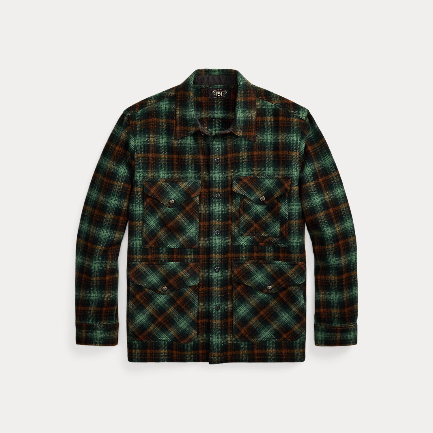 Karierte Hemdjacke aus Wolltwill Karierte Hemdjacke aus Wolltwill von RRL