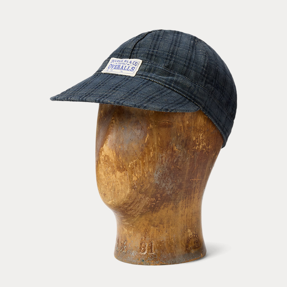 Karierte Jacquard-Denim-Lokführerkappe Karierte Jacquard-Denim-Lokführerkappe von RRL