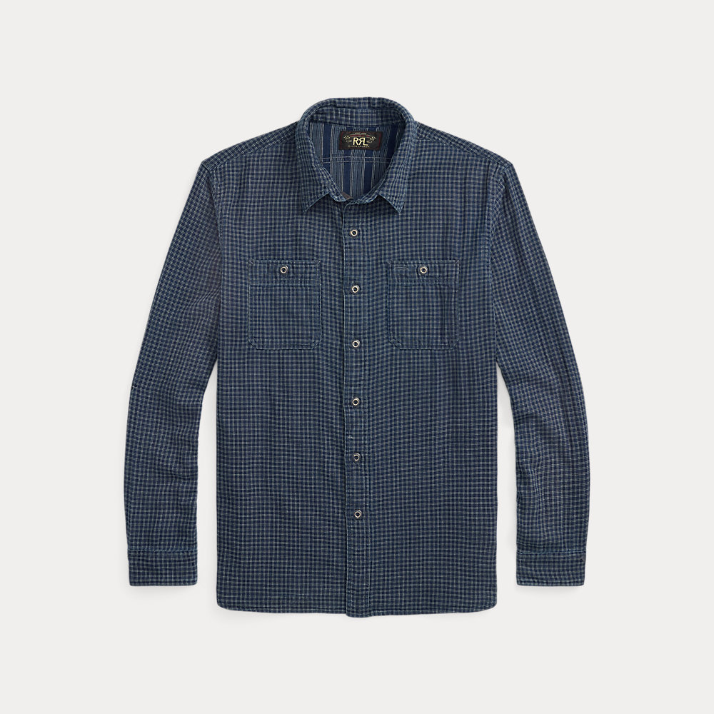 Kariertes Arbeitshemd in Indigo von RRL