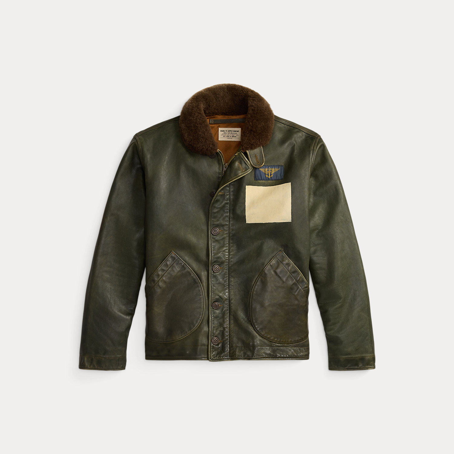 Lederjacke mit Lammfellkragen von RRL