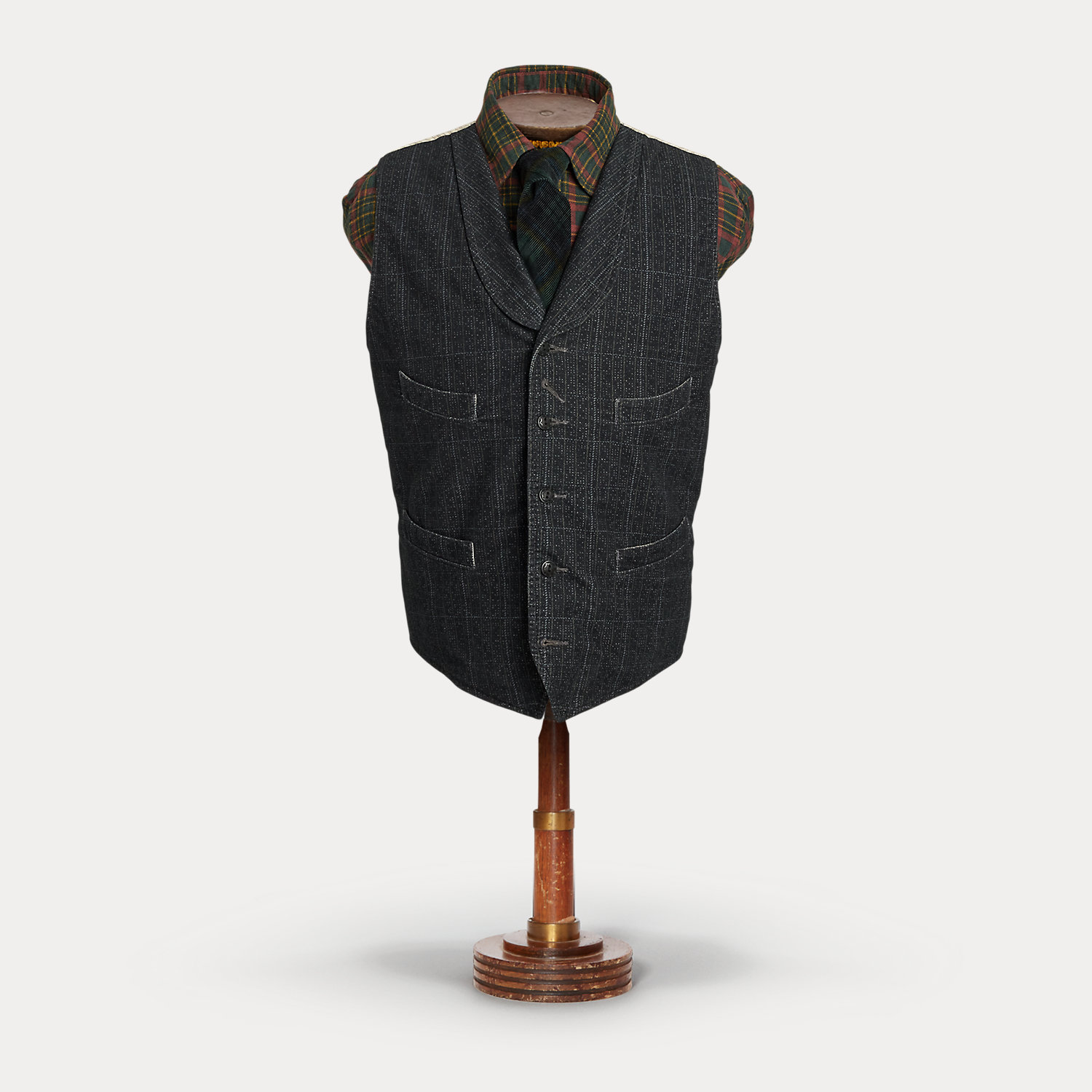 Moleskin-Weste mit Karo-Muster Moleskin-Weste mit Karo-Muster von RRL