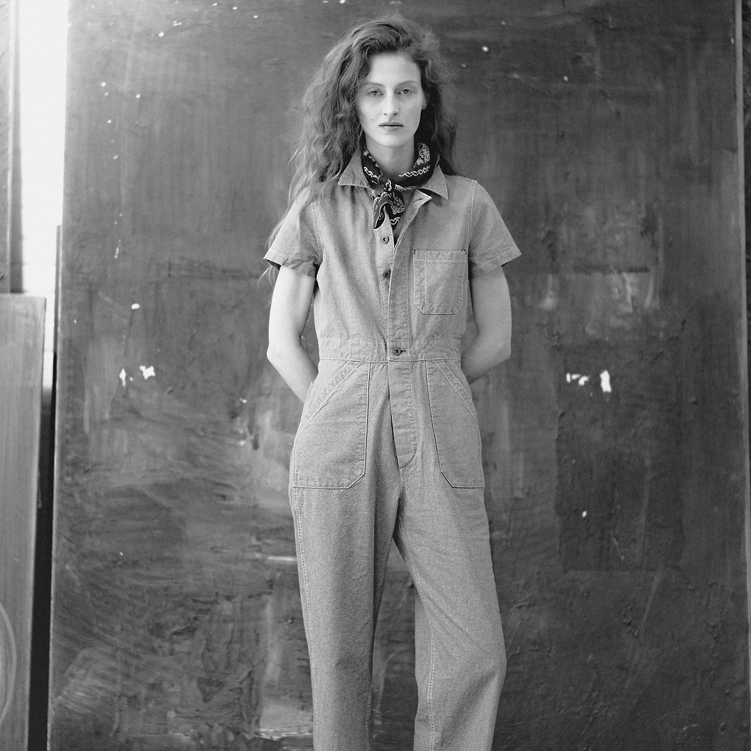 Overall mit Nadelkaromuster in Indigo von RRL