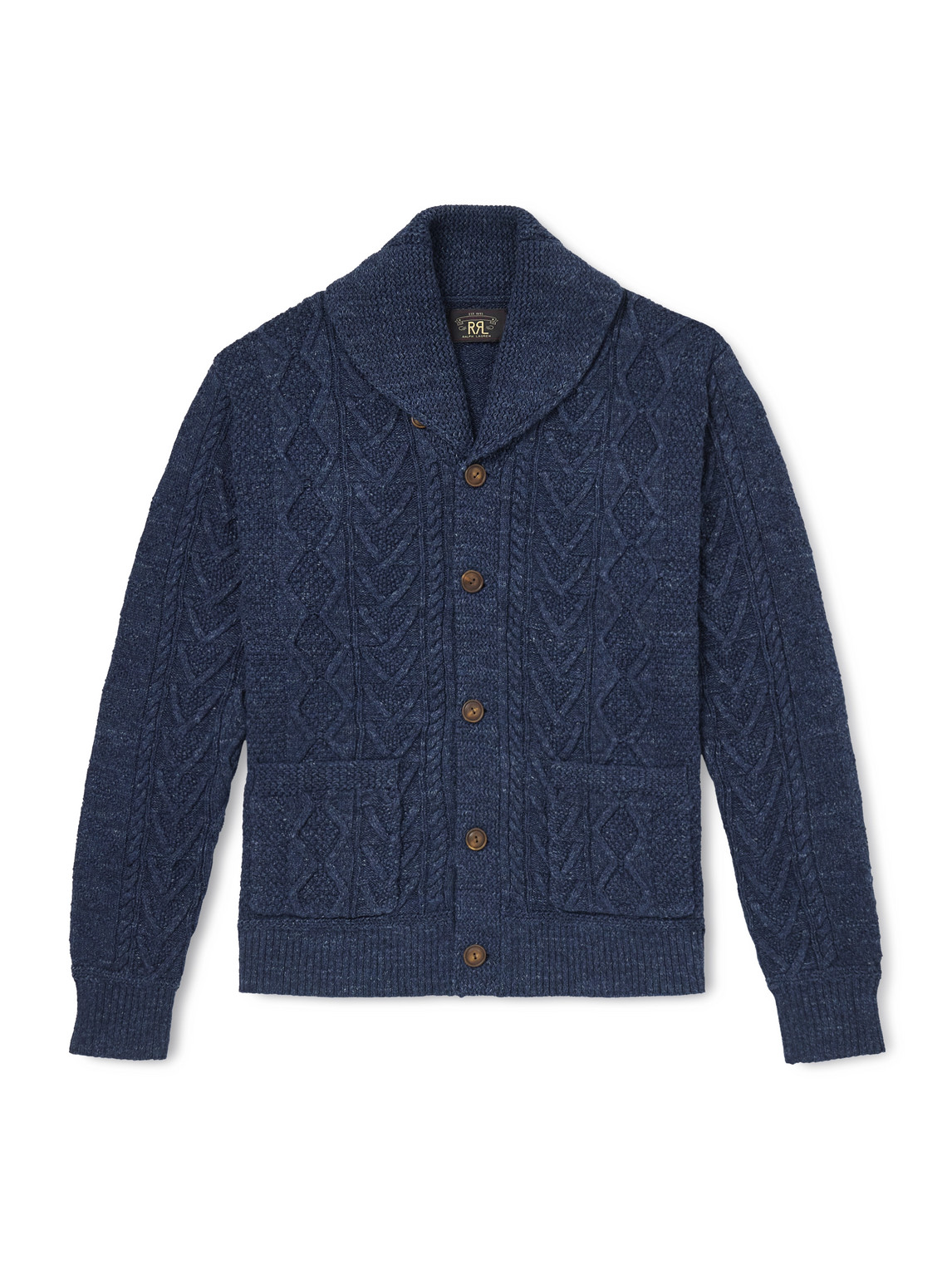 RRL - Cable-Knit Cotton Cardigan - Men - Blue - S von RRL