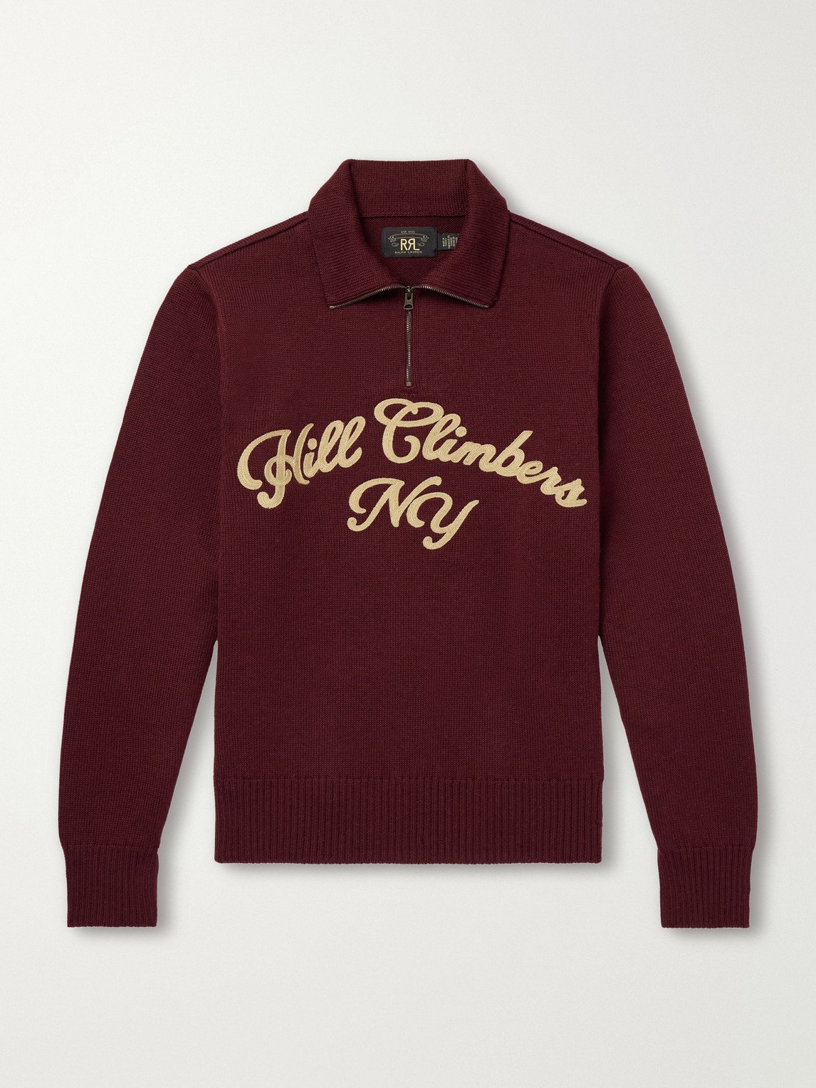 RRL - Embroidered Wool Half-Zip Sweater - Men - Red - L von RRL