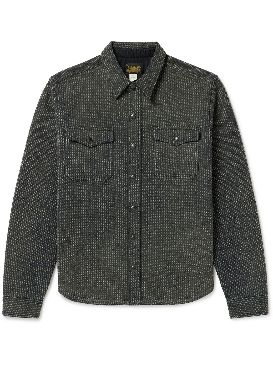 RRL - Ernest Striped Brushed Cotton-Blend Shirt - Men - Gray - XL von RRL