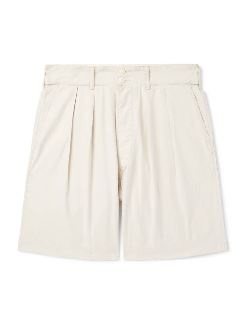 RRL - Hawkes Straight-Leg Pleated Cotton-Twill Shorts - Men - Neutrals - UK/US 36 von RRL