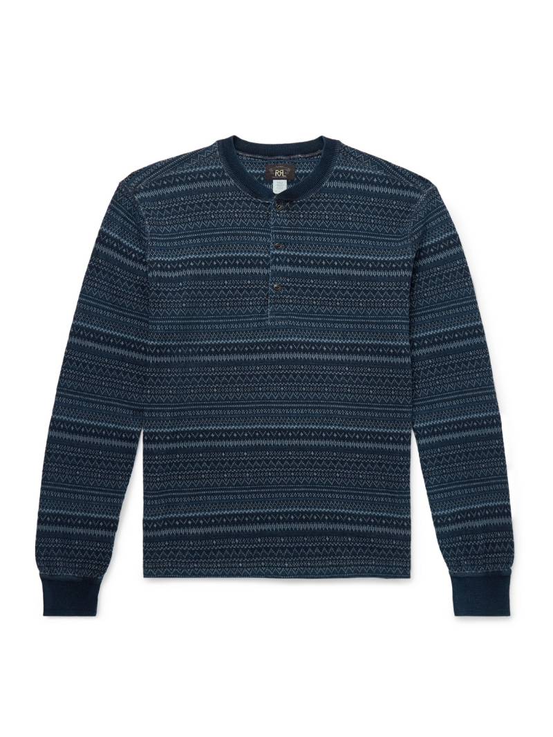 RRL - Jack Fair Isle Cotton Sweater - Men - Blue - XXL von RRL