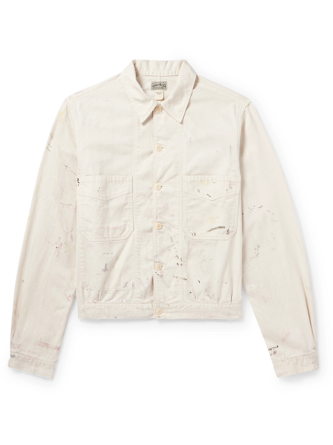 RRL - Mathieu Paint-Splattered Cotton-Twill Shirt Jacket - Men - Neutrals - XXL von RRL
