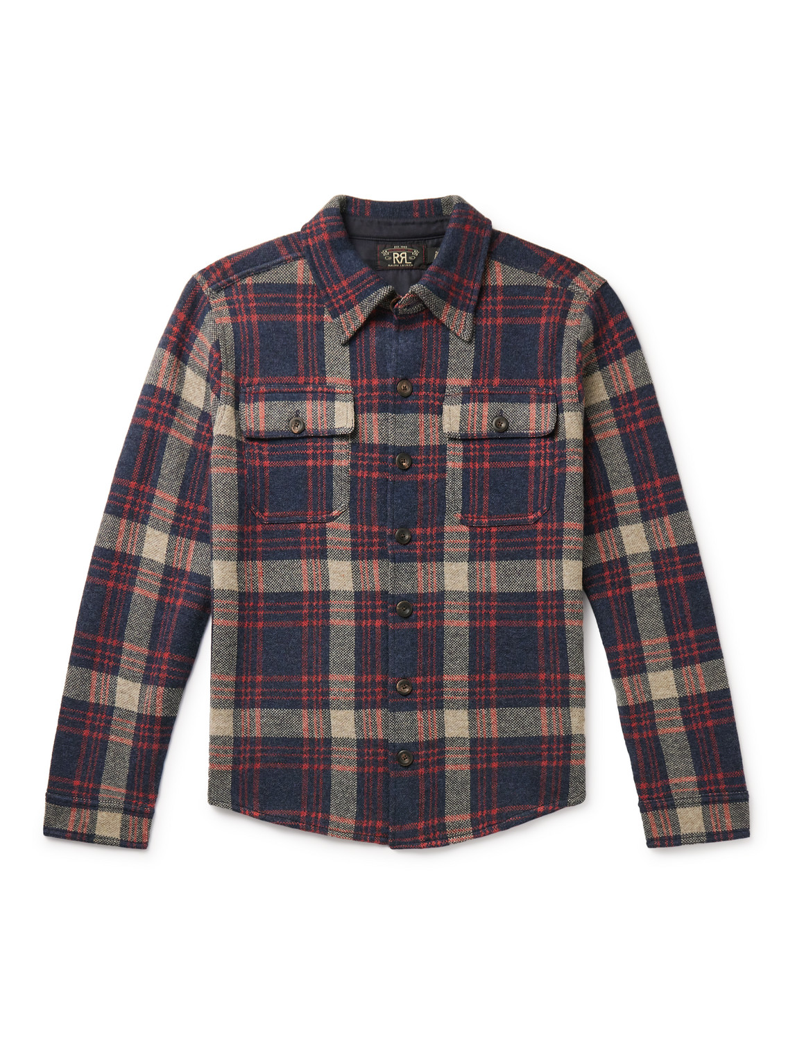 RRL - Matlock Checked Wool, Linen and Cashmere-Blend Shirt - Men - Blue - XL von RRL