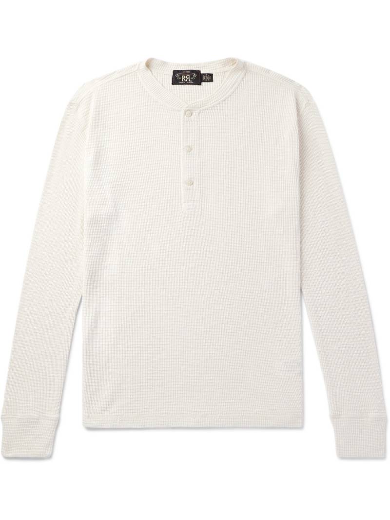 RRL - Slim-Fit Waffle-Knit Cotton Henley T-Shirt - Men - Neutrals - XXL von RRL