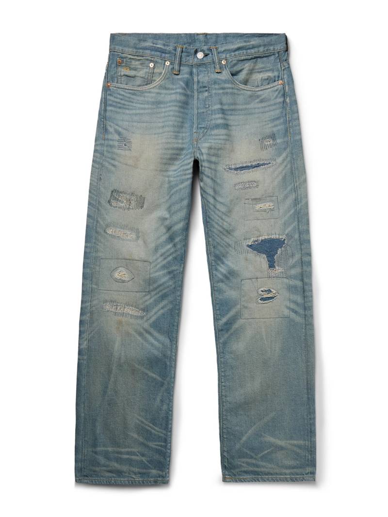 RRL - Straight-Leg Indigo-Dyed Distressed Selvedge Jeans - Men - Blue - 36W 32L von RRL