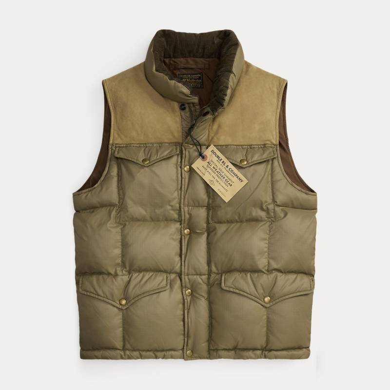 Ripstop-Steppweste mit Lederpasse von RRL