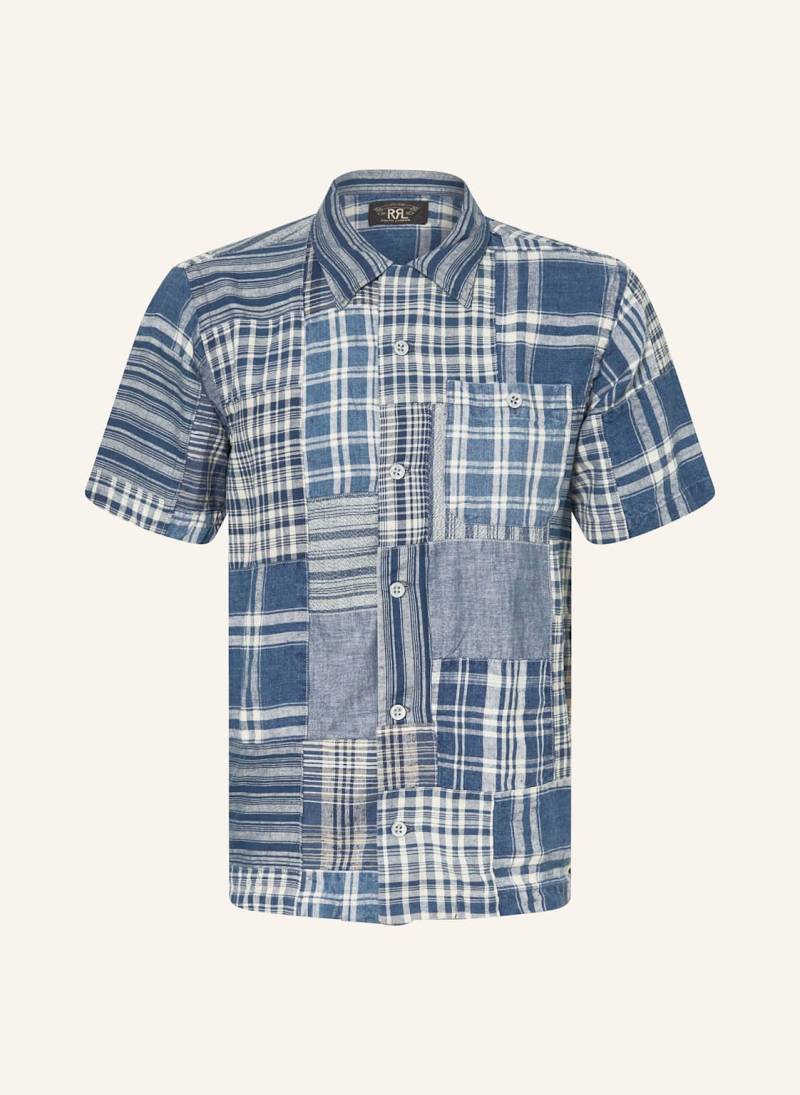 Rrl Kurzarm-Hemd Comfort Fit Mit Leinen blau von RRL