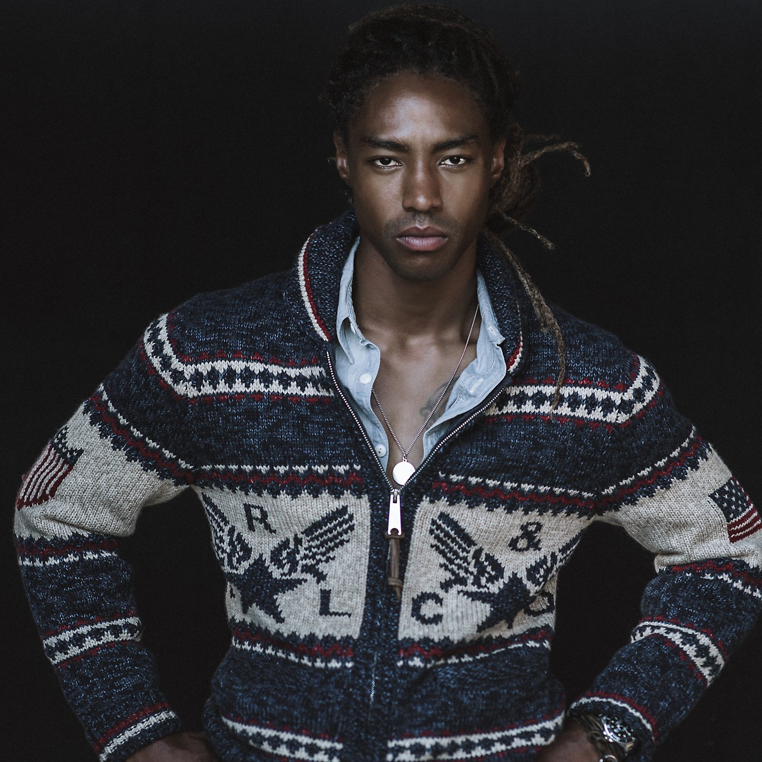 Strickjacke mit Flugzeuggrafik von RRL