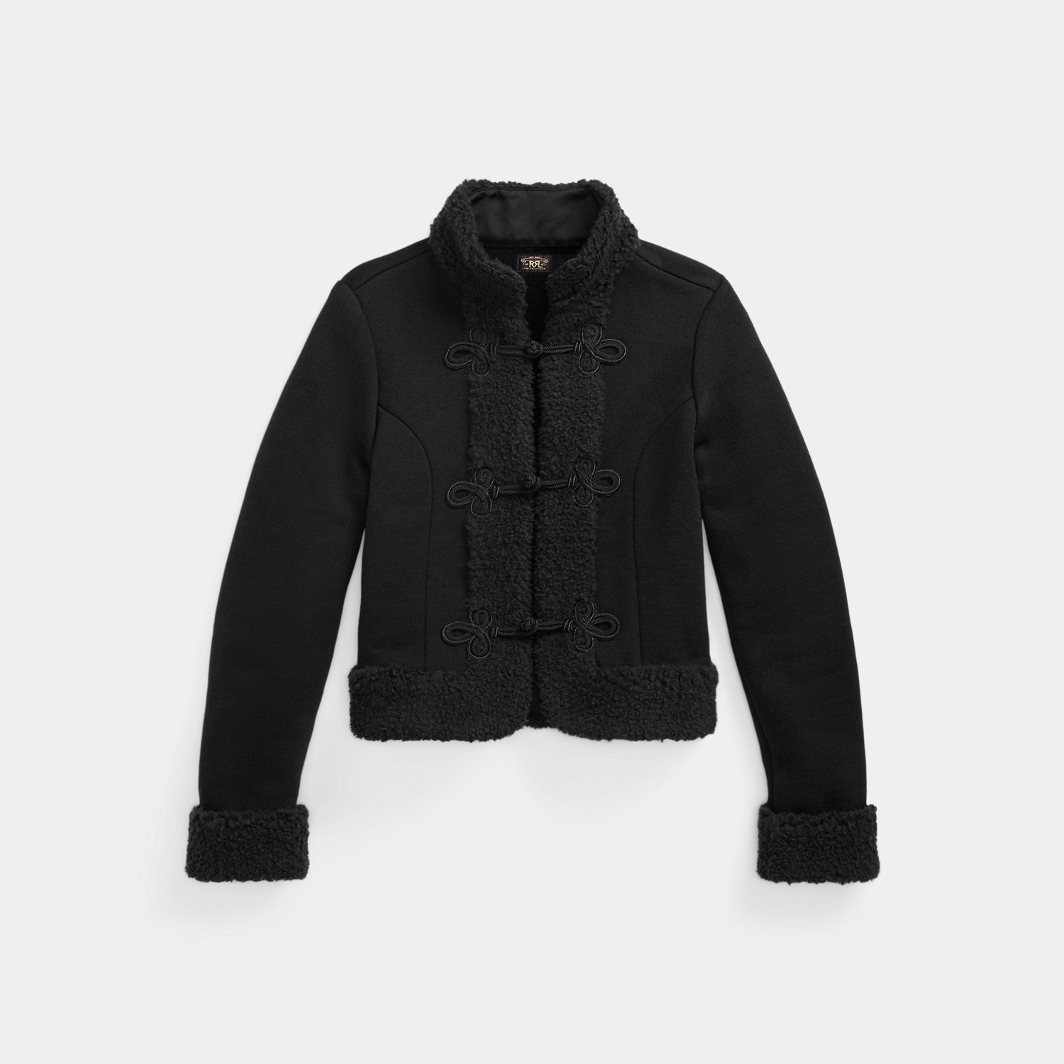 Strickwolljacke mit Kunstlammfellbesatz von RRL