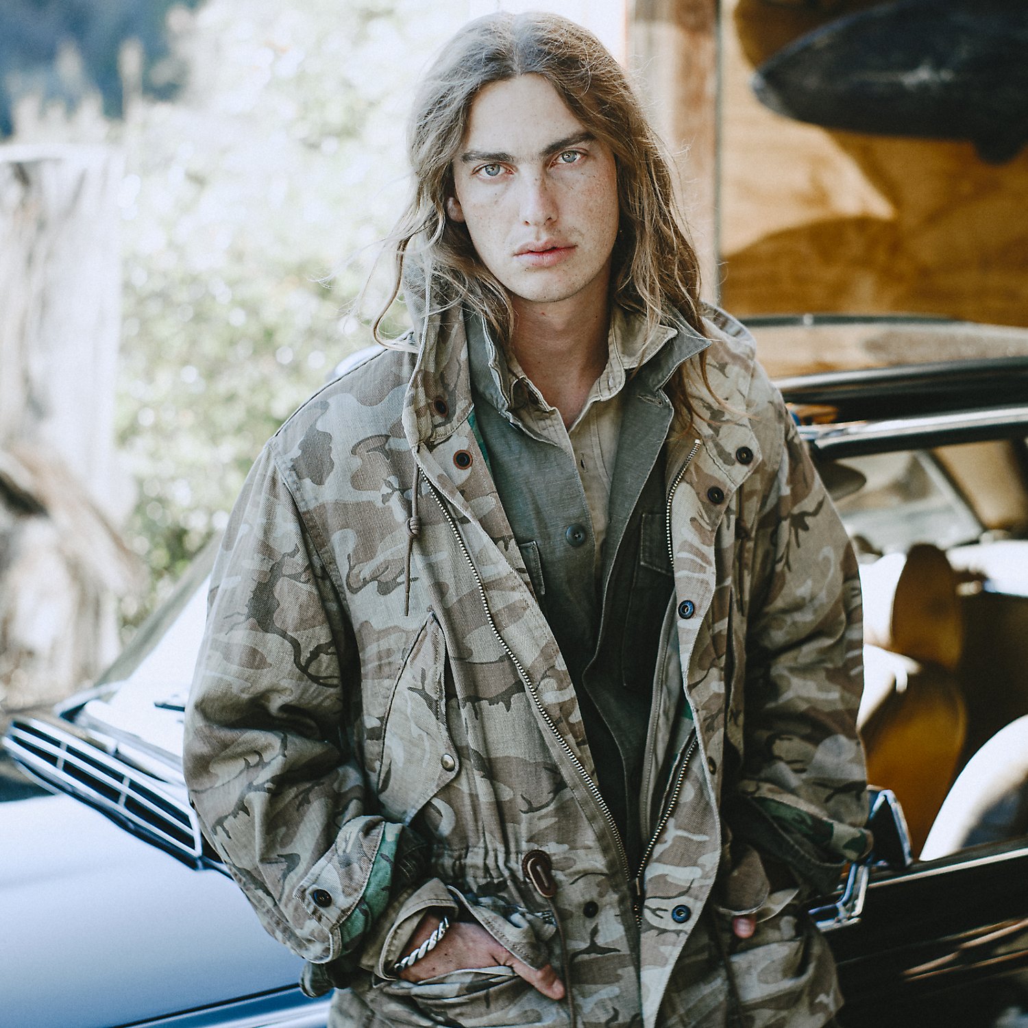 Twillparka mit Camouflage-Muster von RRL