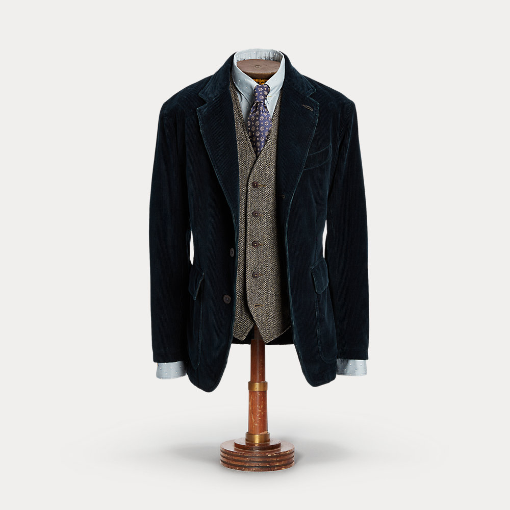 Unkonstruierter Indigo-Cord-Sportmantel von RRL