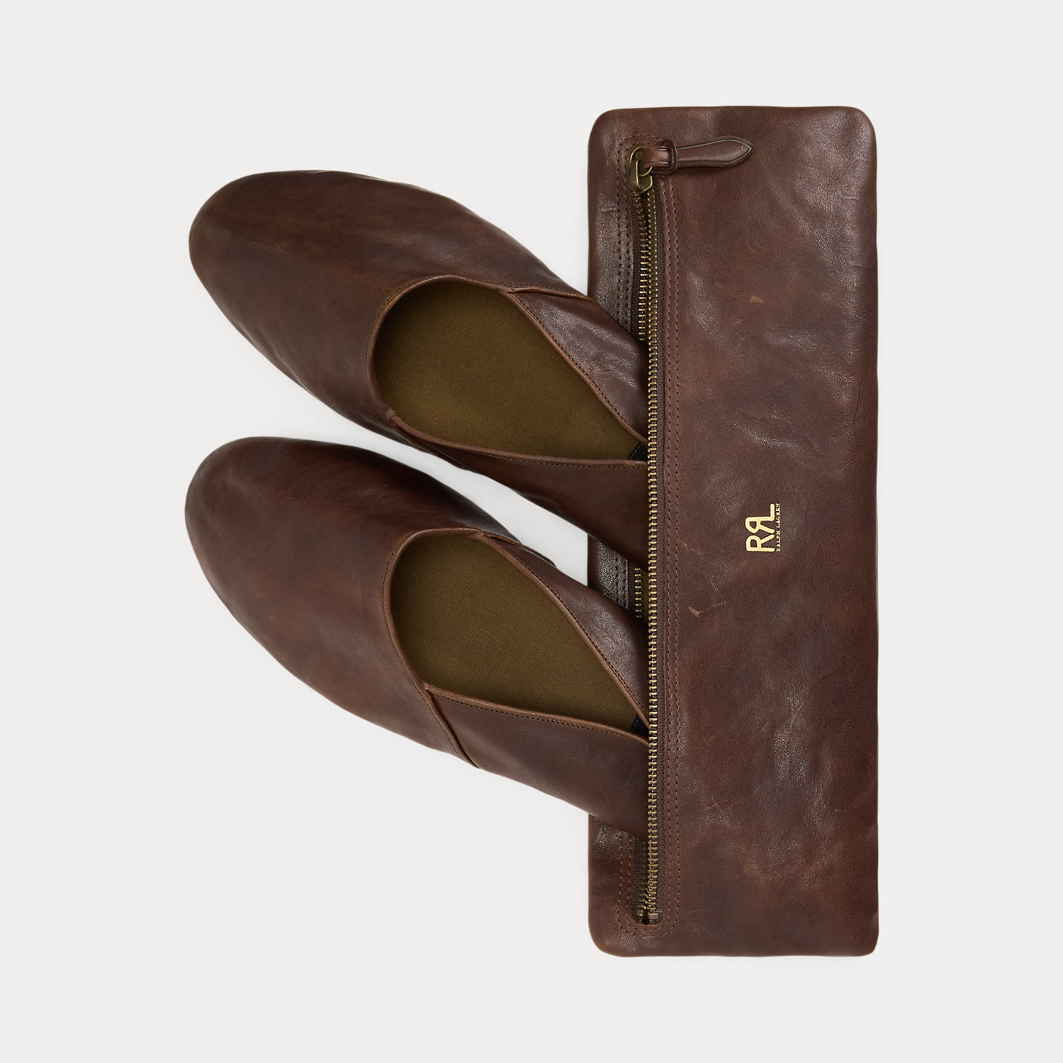 Verstaubare Slipper aus Leder von RRL