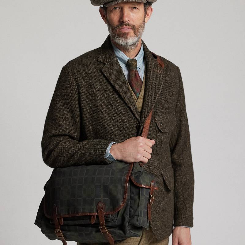 Wachstuch-Umhängetasche mit Karomuster von RRL