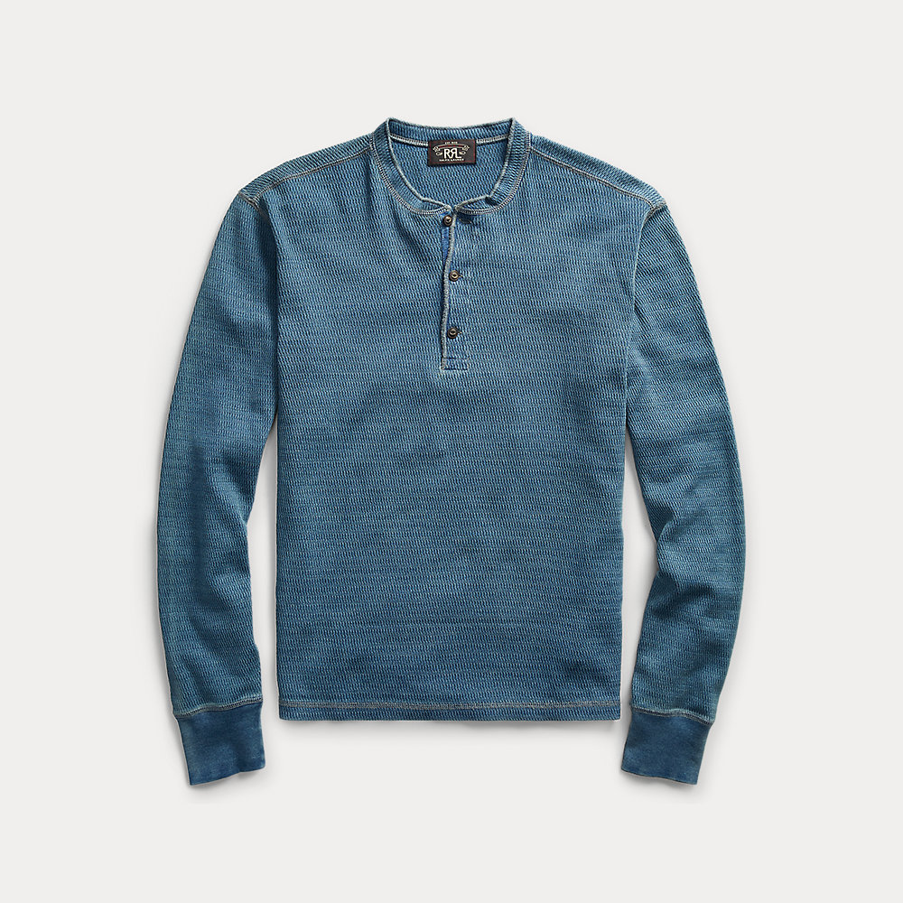 Jacquard-Henley in Indigo von RRL