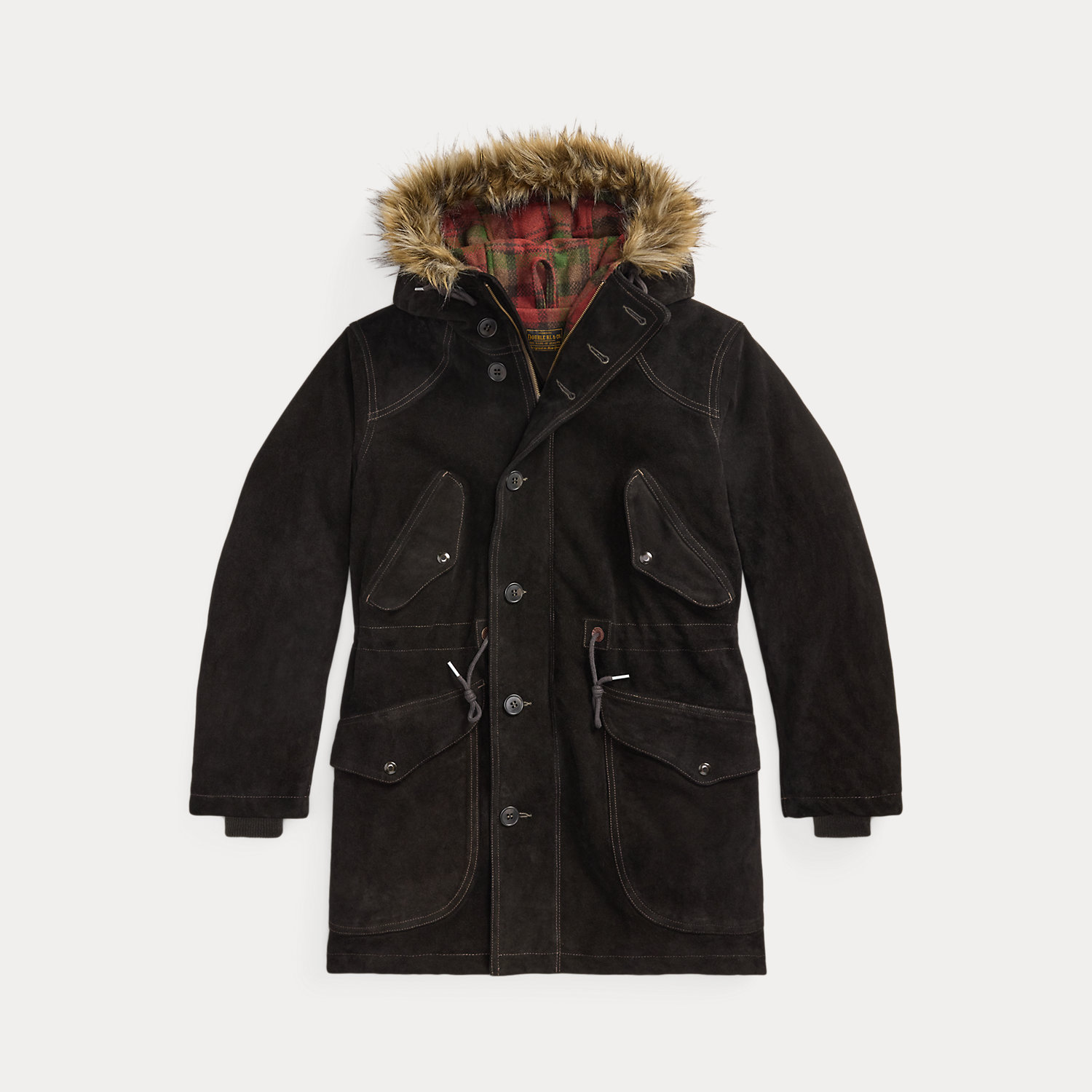 Wildlederparka mit Kunstpelzbesatz von RRL