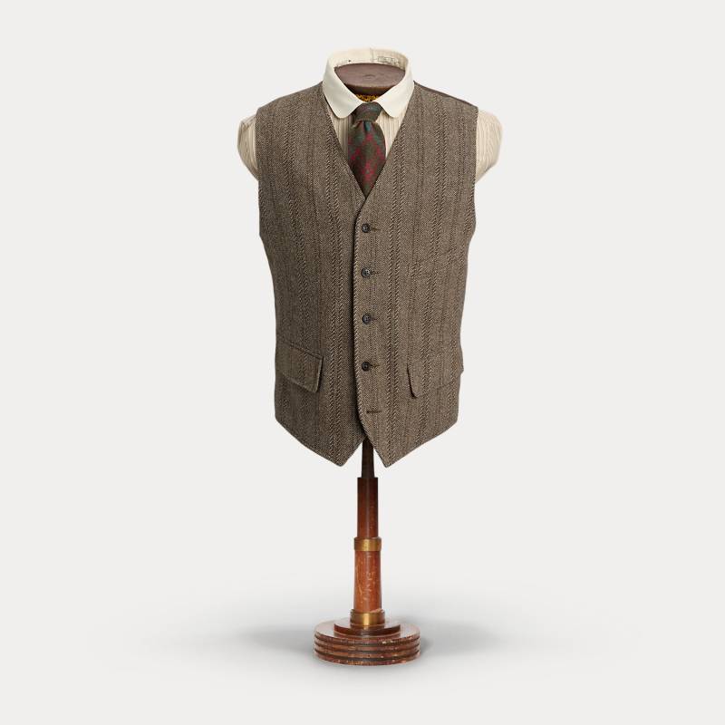 Woll-Baumwoll-Weste mit Fischgratmuster von RRL