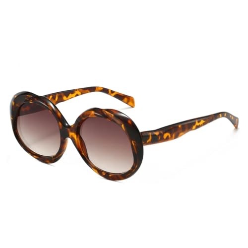 Beliebte Mode Runde Damen Punk Sonnenbrille Retro Herren Trending Gradient Frame Sonnenbrille Gradient Shades Uv400 (Leopard) von RRNTTTM
