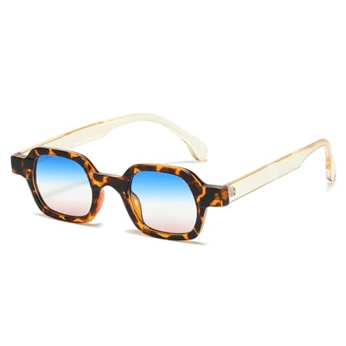 RRNTTTM Damen-Sonnenbrille, Retro-Farbverlauf, Herren-Sonnenbrille, UV400 (Leopardenblau/Pink) von RRNTTTM