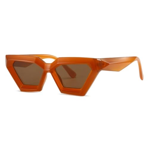 RRNTTTM Damen Sonnenbrille Vintage Mode Herren Cat Eye Sonnenbrille Große Schattierungen Luxus Weiblich UV400 (braun) von RRNTTTM