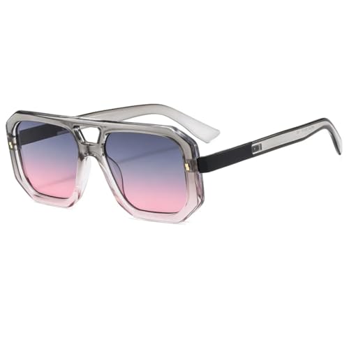 RRNTTTM Herren Sonnenbrille Damen Sonnenbrille Retro Damen Sonnenbrille Vintage Mode UV400 (grau) von RRNTTTM