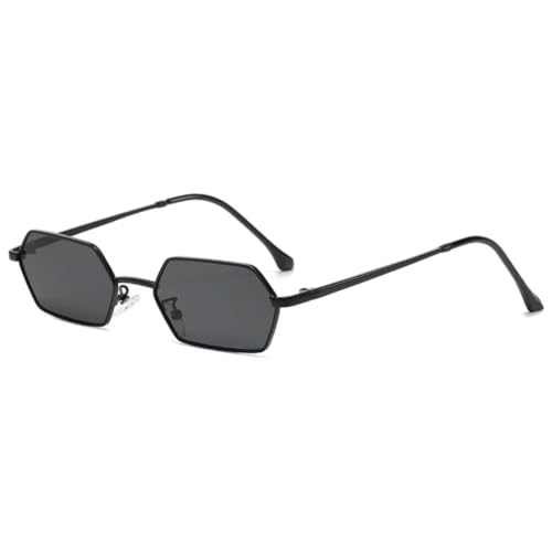 RRNTTTM Kleine Rahmen Damen Sonnenbrille Retro Sonnenbrille Mode Herren Brille (schwarz) von RRNTTTM