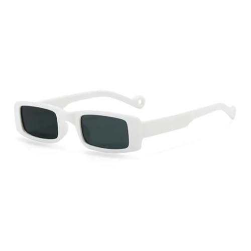 RRNTTTM Kleine Sonnenbrille Damen Moderahmen Vintage Sonnenbrille Herren Shades Retro Schwarz (WEISS) von RRNTTTM