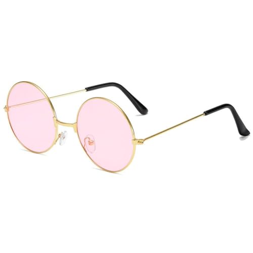 RRNTTTM Mode Damen Herren Kreis Brille Runde Sonnenbrille Metall Sonnenbrille Brillen (pink) von RRNTTTM