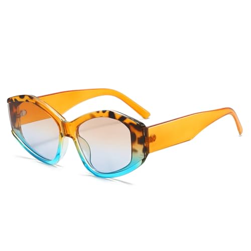 RRNTTTM Modische Cat-Eye-Sonnenbrille für Damen, mehrfarbig, mit Farbverlauf, Vintage-Sonnenbrille, Luxus-Sonnenbrille, UV400-Schutz (orange) von RRNTTTM