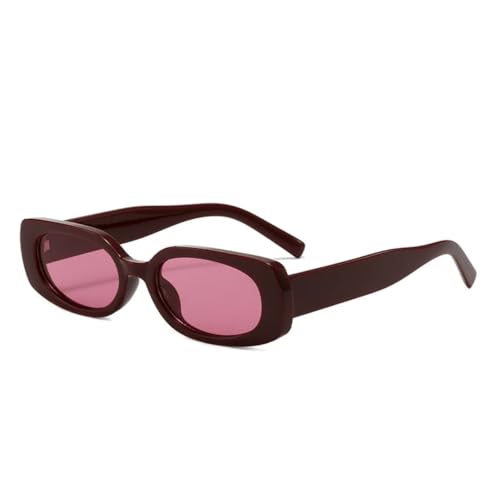 RRNTTTM Modische kleine Sonnenbrille für Damen, Retro-Farbtöne, UV400, für Herren, Punk-Leopard-Sonnenbrille (rot) von RRNTTTM