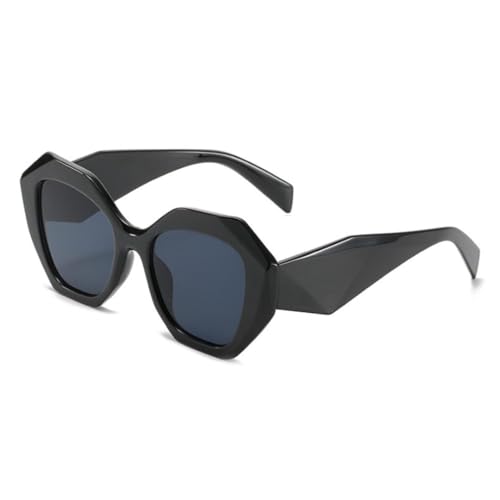 RRNTTTM Modische weiße Sonnenbrille mit großem Rahmen für Herren und Damen, farbige UV400-Brille, Outdoor-Schutzbrille (C1 schwarz schwarz) von RRNTTTM