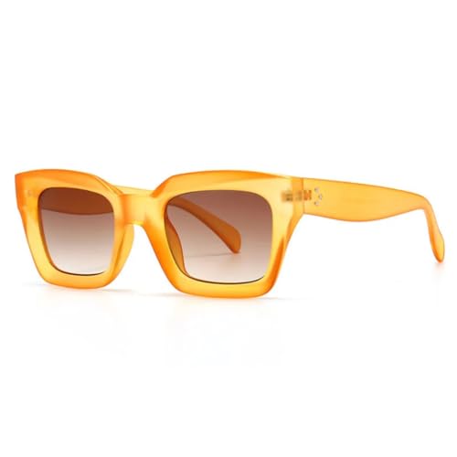 RRNTTTM Nieten, modische Sonnenbrille für Damen, Retro, Blau/Lila, Herren, Farbverlauf, Sonnenbrille, UV400 (Orange Tea) von RRNTTTM
